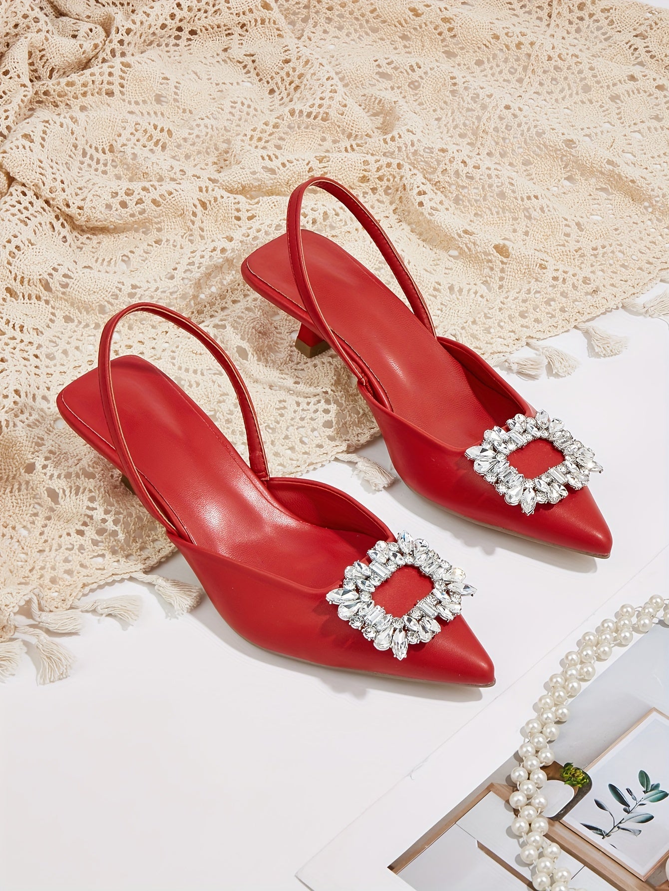 Women's Elastic Strap Slip On Low Heels