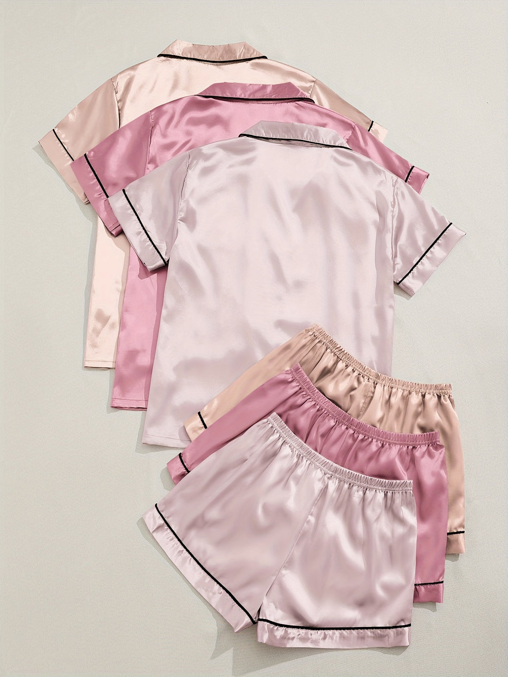 3 Sets Satin Pajama Set