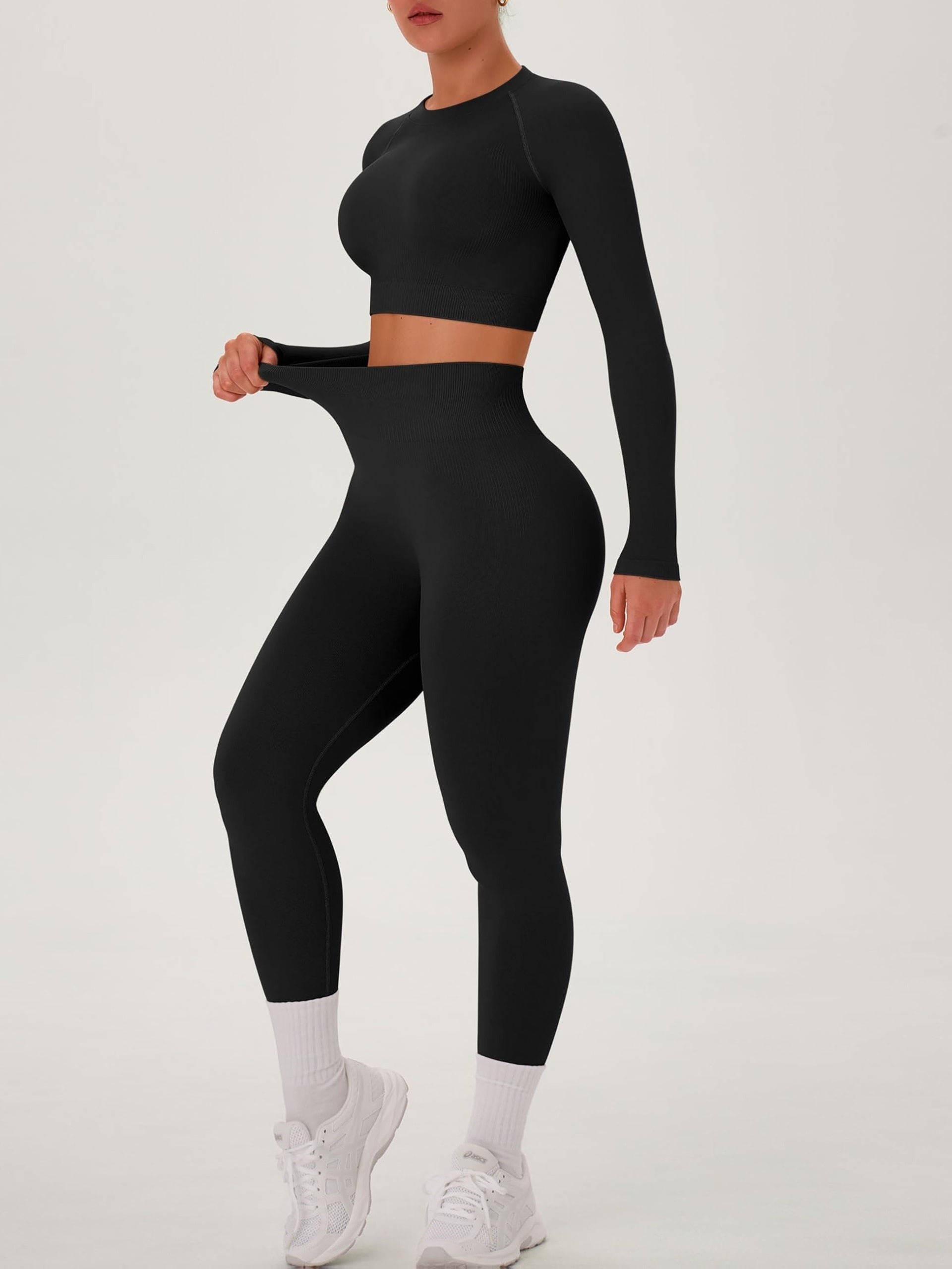 2pcs-Women's New Long Sleeve Sports Suit
