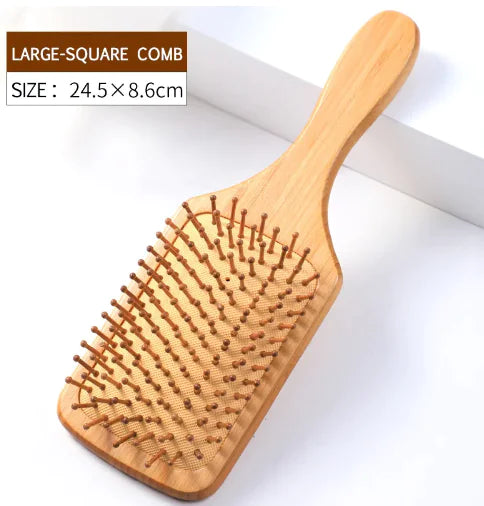 Bamboo Hair Brush with Air Cushion for Hair Care (One)