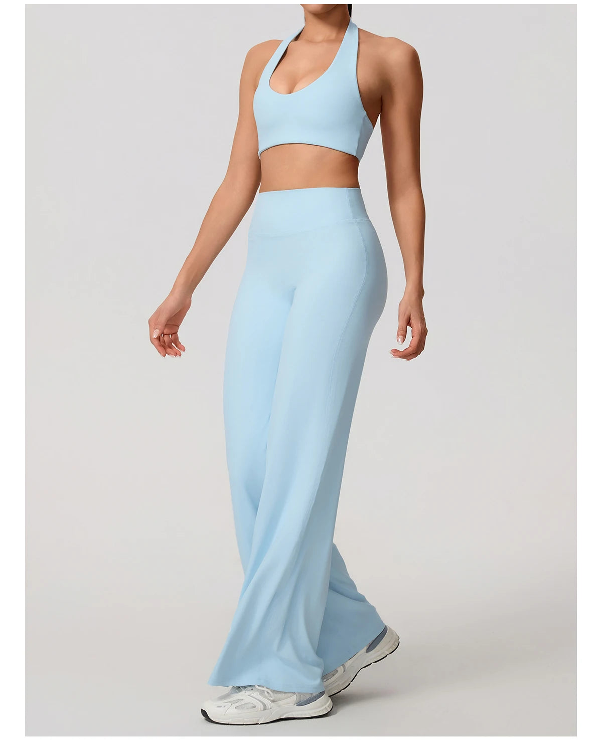 U-Neck Sports Bra Sleeveless Yoga Top Two-Piece