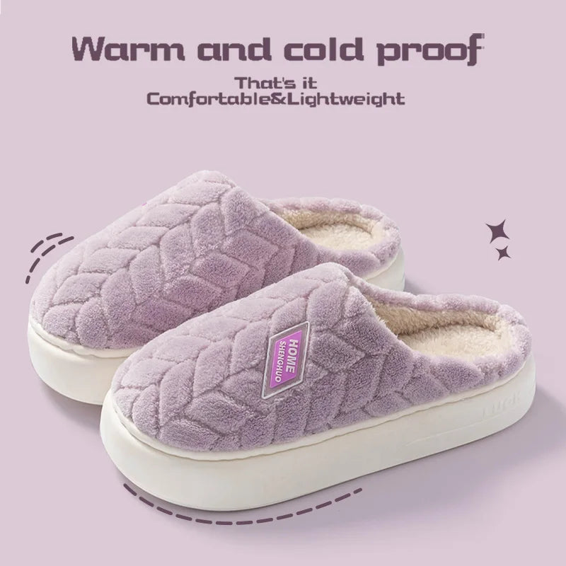 Cotton slippers for women in autumn and winter, new indoor home soft bottom, anti slip and warm