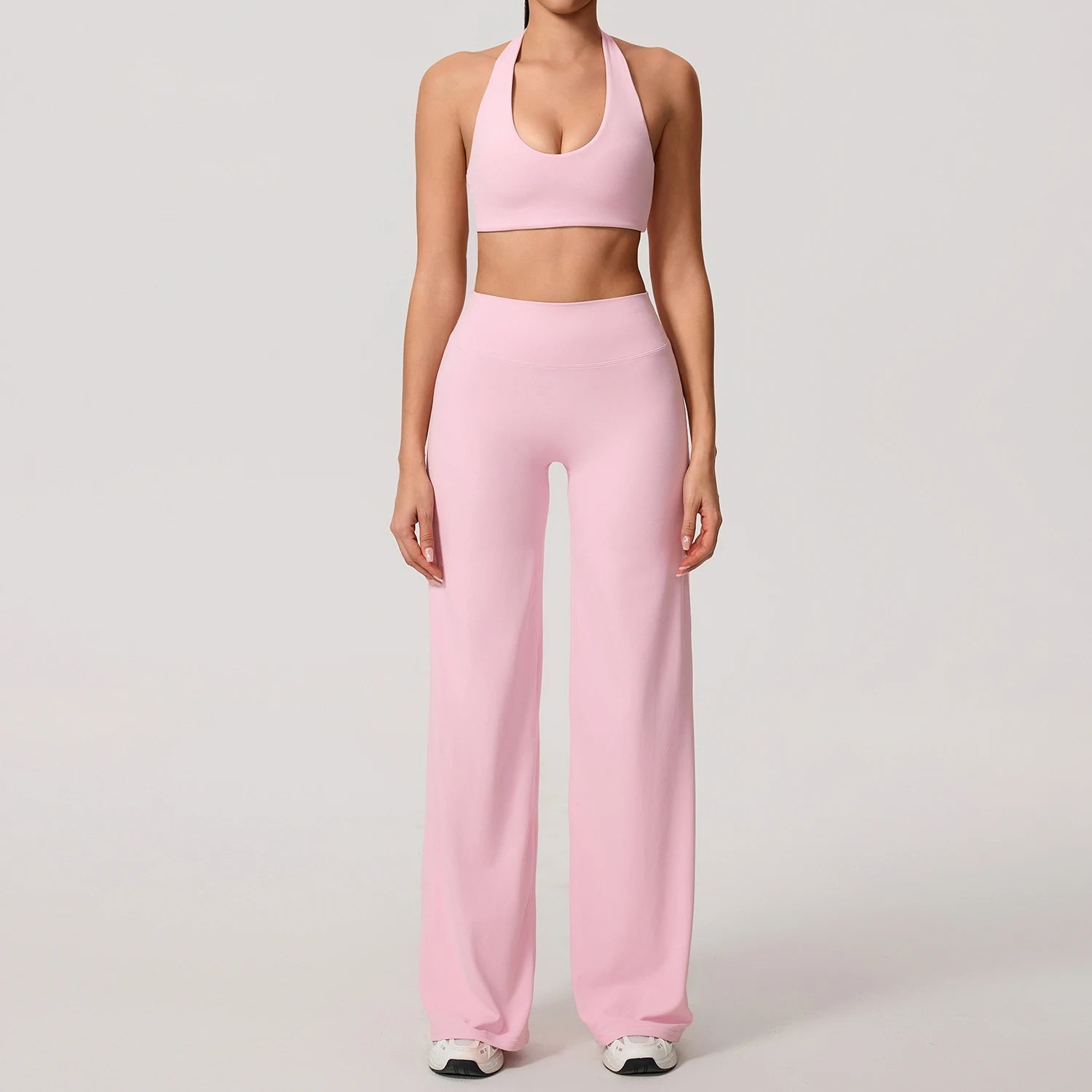 U-Neck Sports Bra Sleeveless Yoga Top Two-Piece