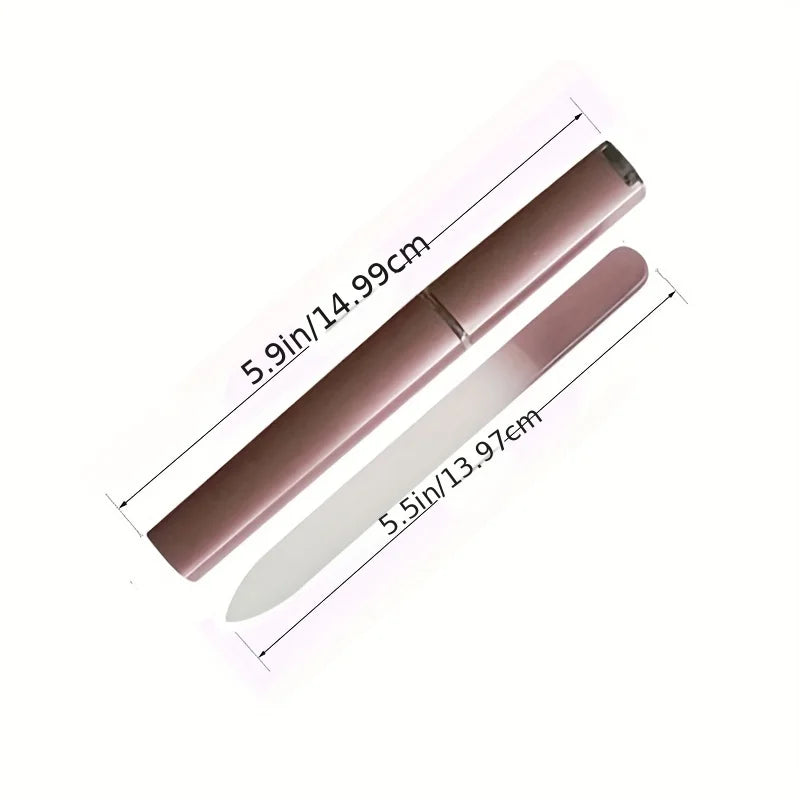 Crystal Glass Nail File Colorful Manicure File Medium Manicure Polishing File Abs Tube