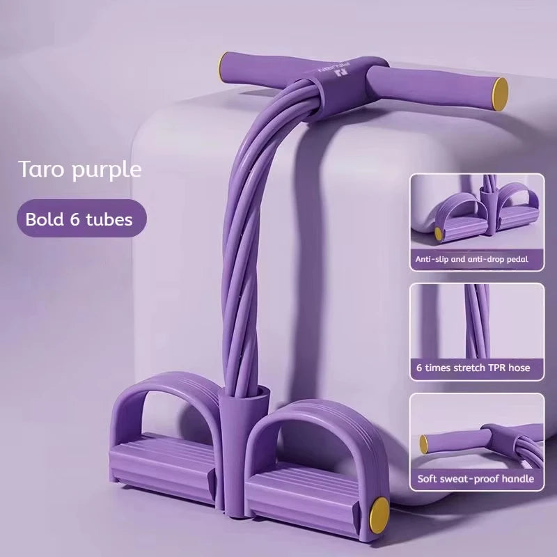 6-Level Resistance Band Tensioner with Non-Slip Handles - Home Fitness Equipment for Abdominal Muscle Training Yoga Abdominal