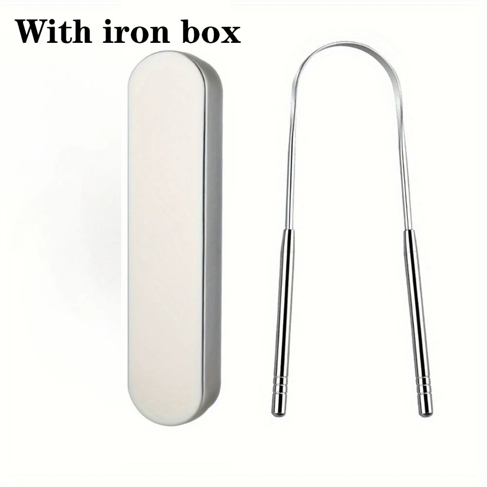 4pcs Stainless Steel Tongue Scraper with curved design,for Plaque & Removal,Oral Hygiene Tool for Adults Dental Care