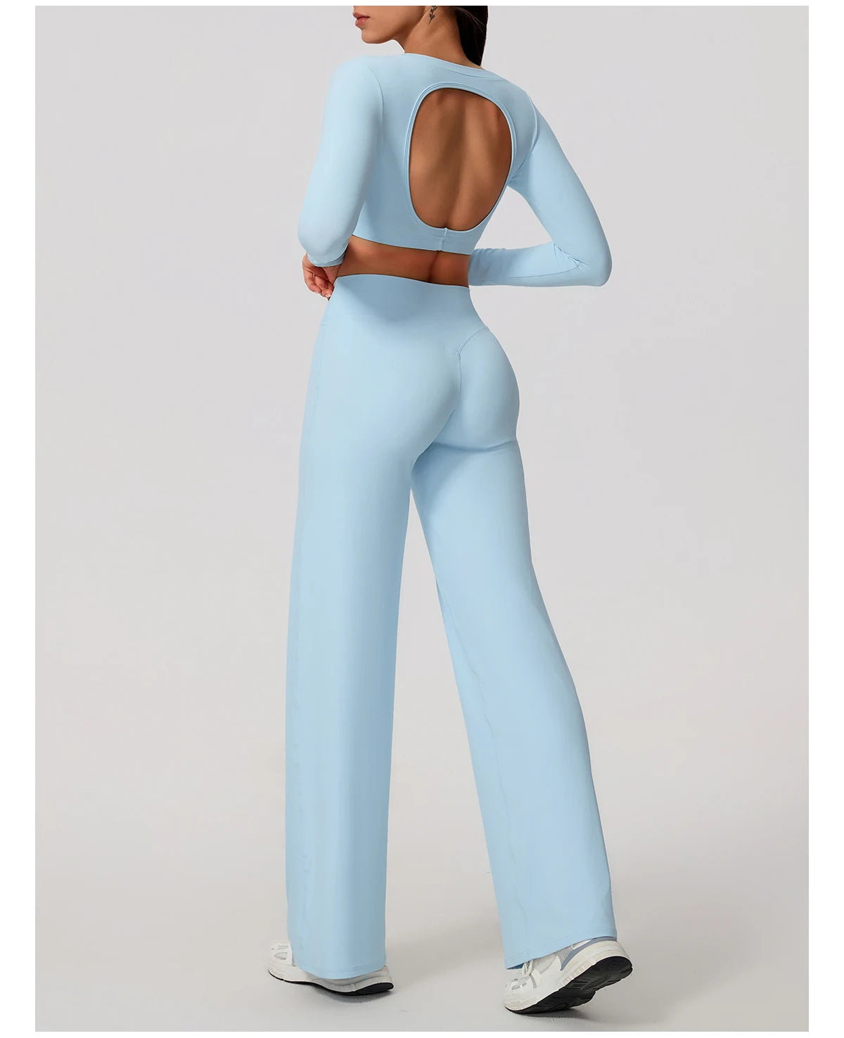 2Pcs women's Backless Sportswear Set Breathable Gym Sportswear