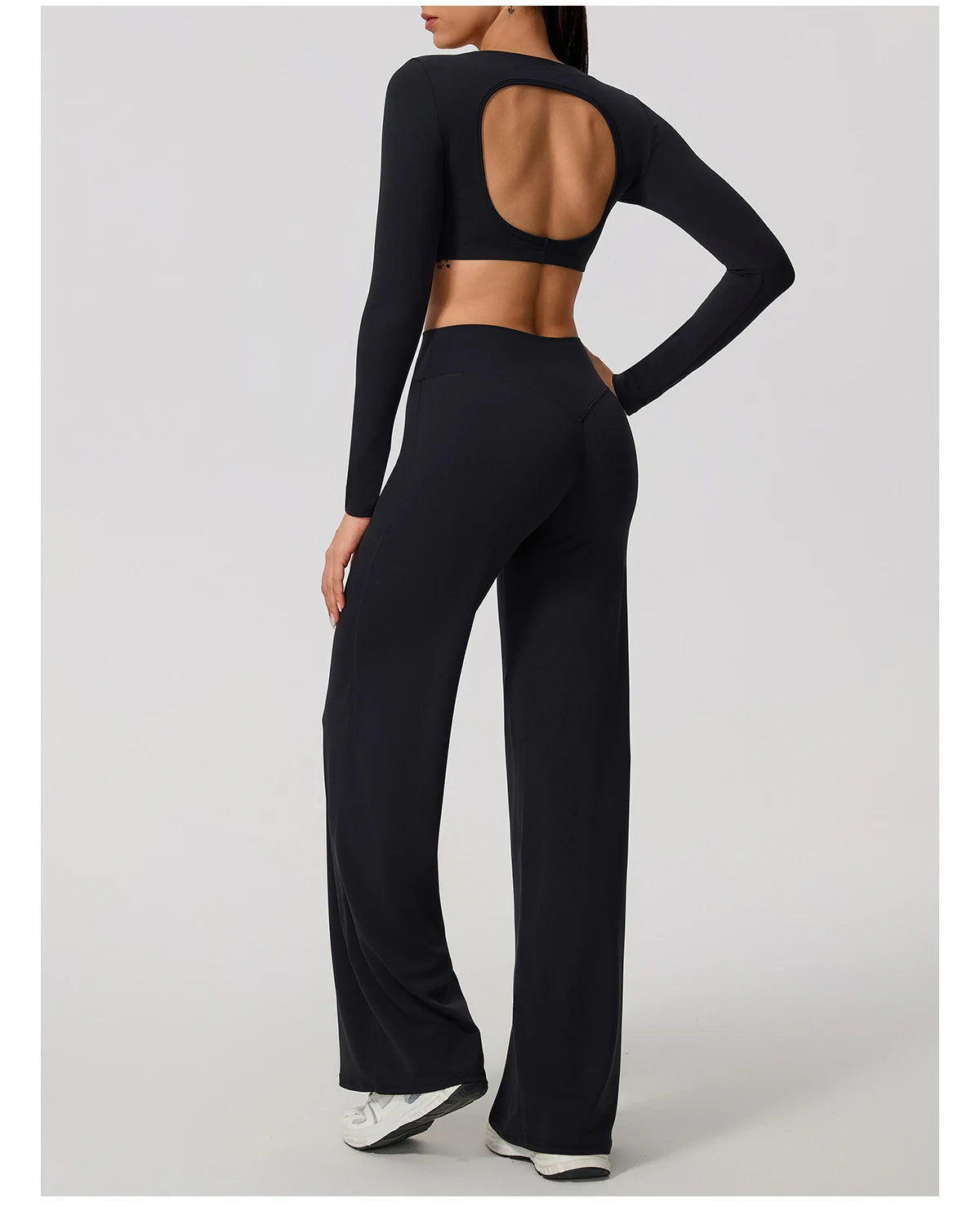 2Pcs women's Backless Sportswear Set Breathable Gym Sportswear