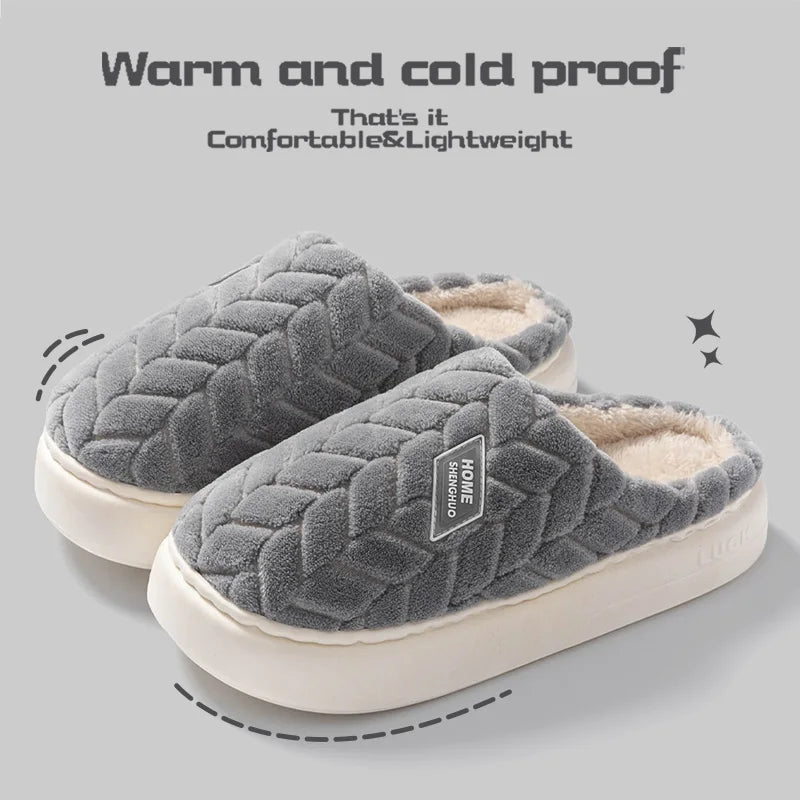 Cotton slippers for women in autumn and winter, new indoor home soft bottom, anti slip and warm