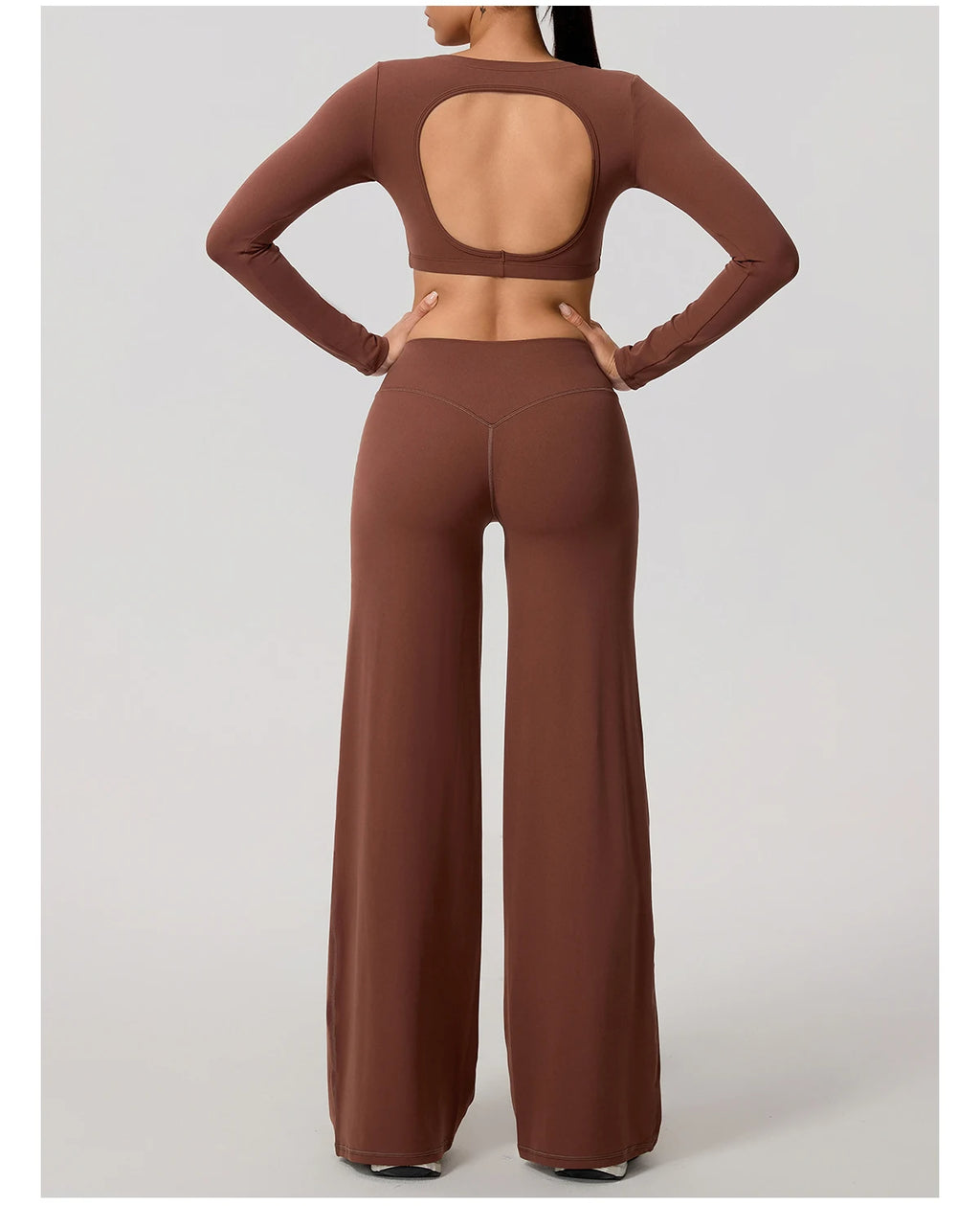 2Pcs women's Backless Sportswear Set Breathable Gym Sportswear