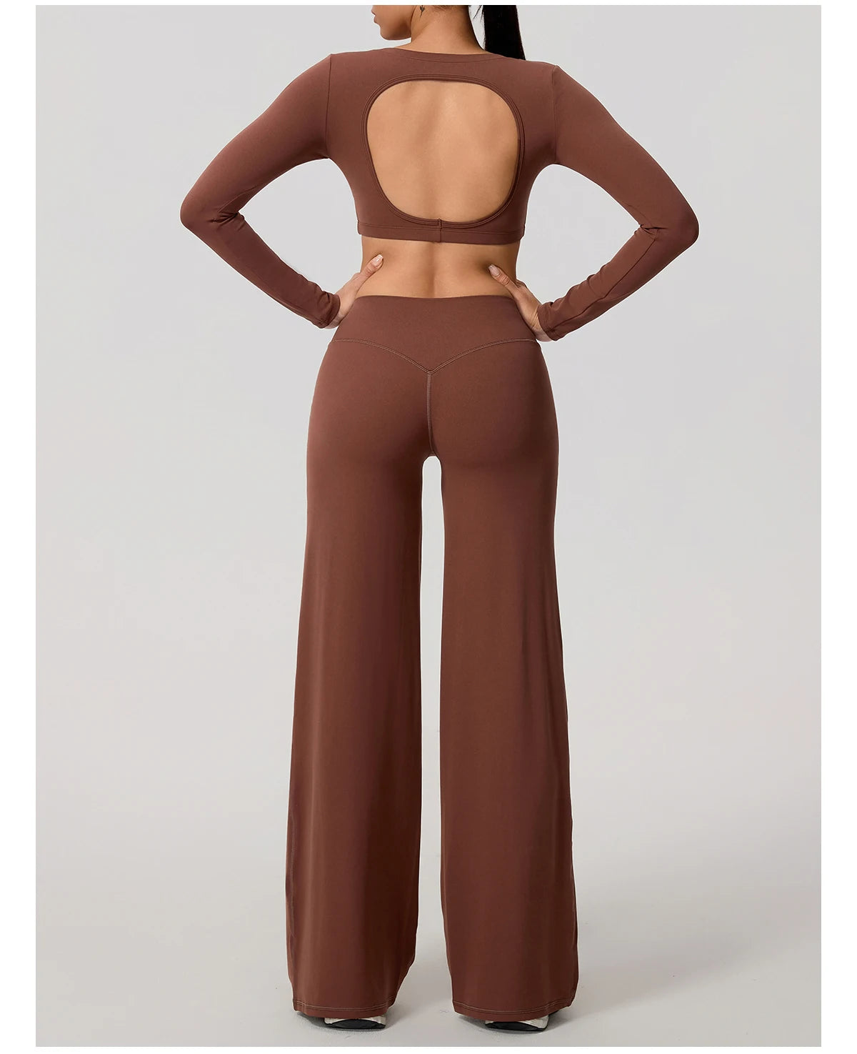 2Pcs women's Backless Sportswear Set Breathable Gym Sportswear