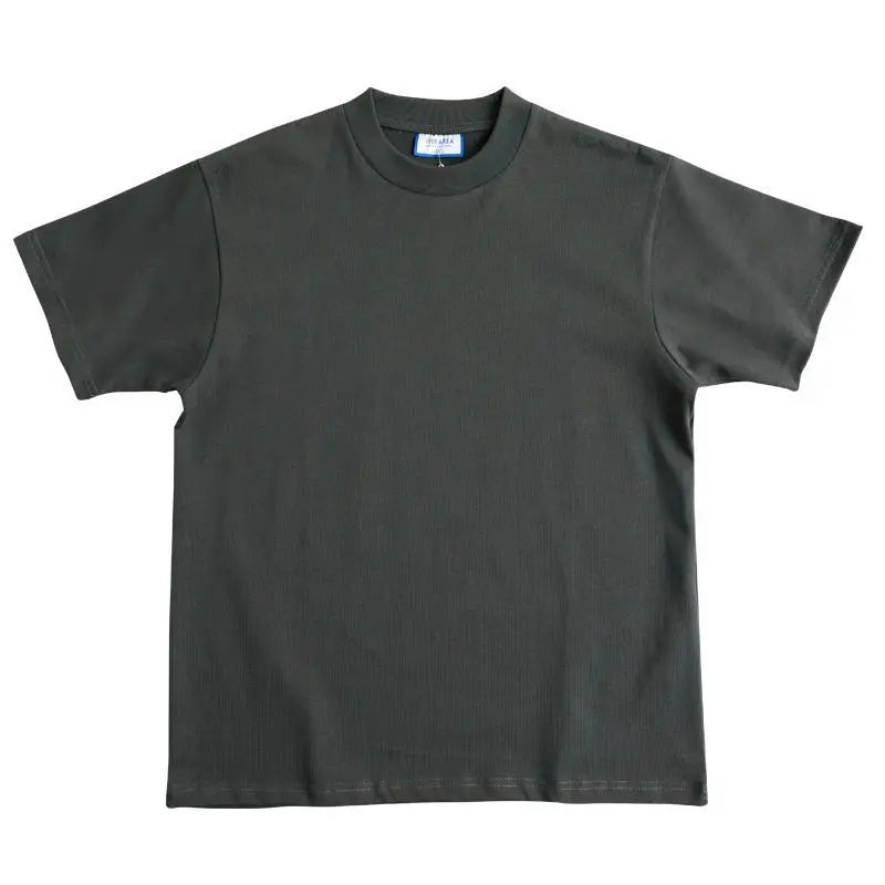 American Heavy 400g Short-sleeved T-shirt Men's Pure Cotton Loose Bottoming Shirt Round Neck Solid Color Long-sleeved Women