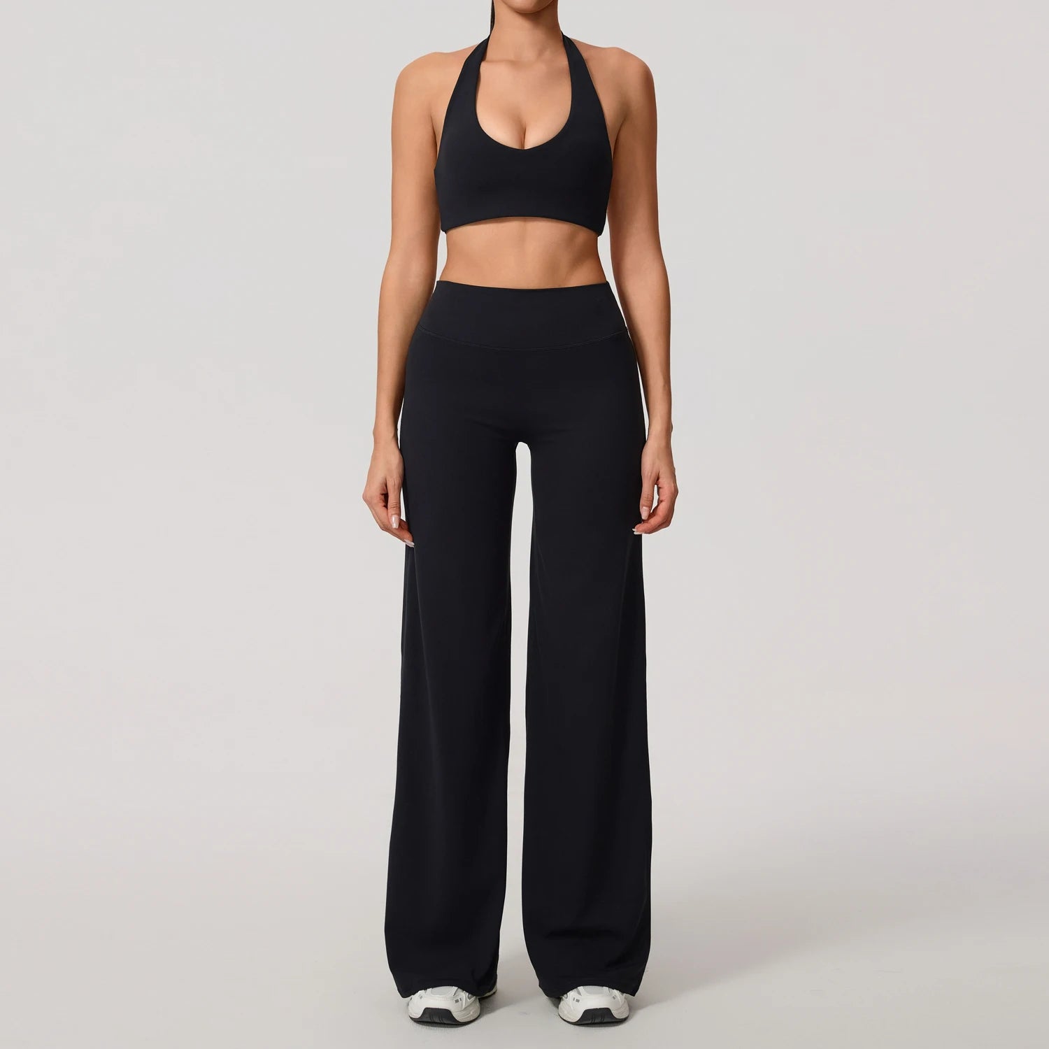 U-Neck Sports Bra Sleeveless Yoga Top Two-Piece