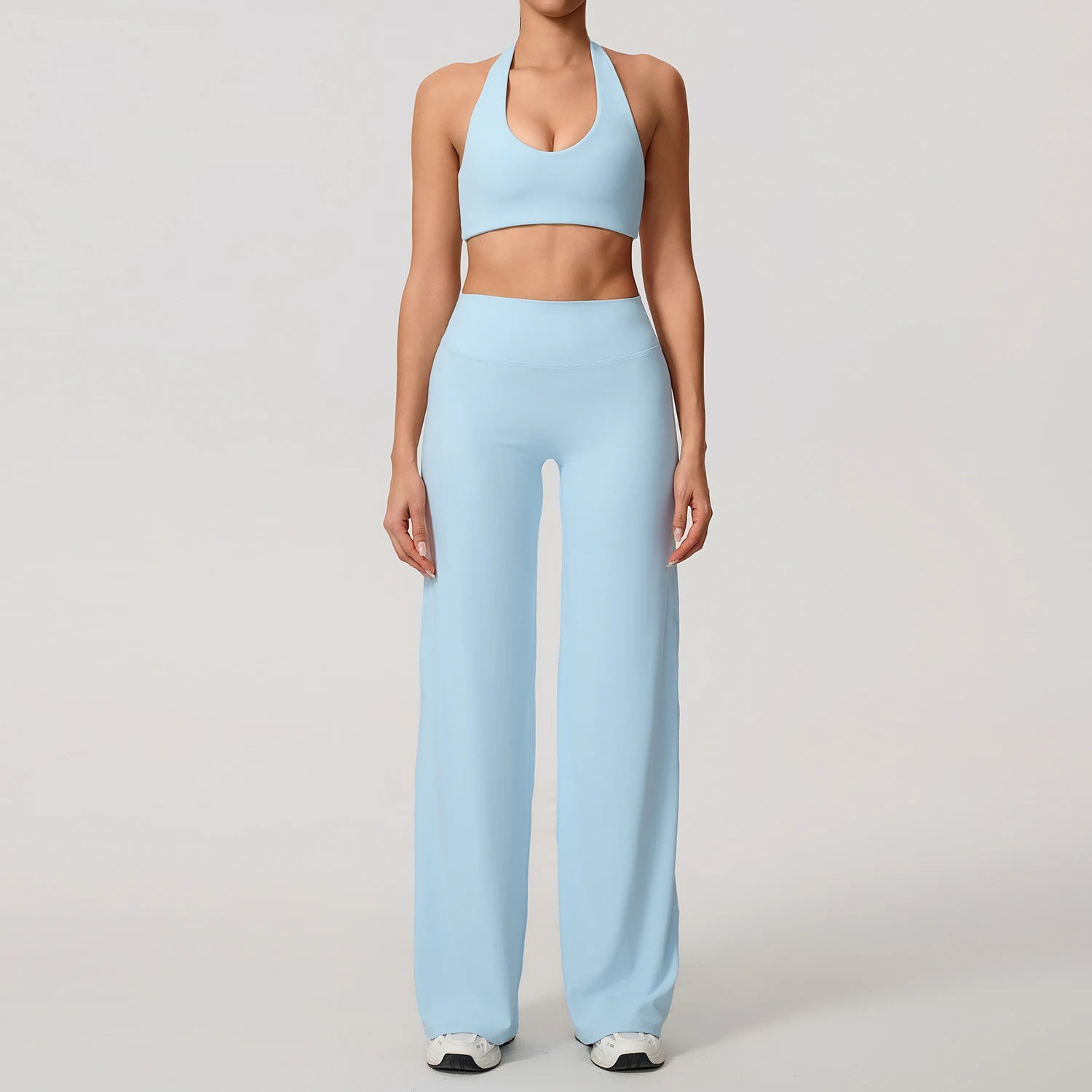 U-Neck Sports Bra Sleeveless Yoga Top Two-Piece