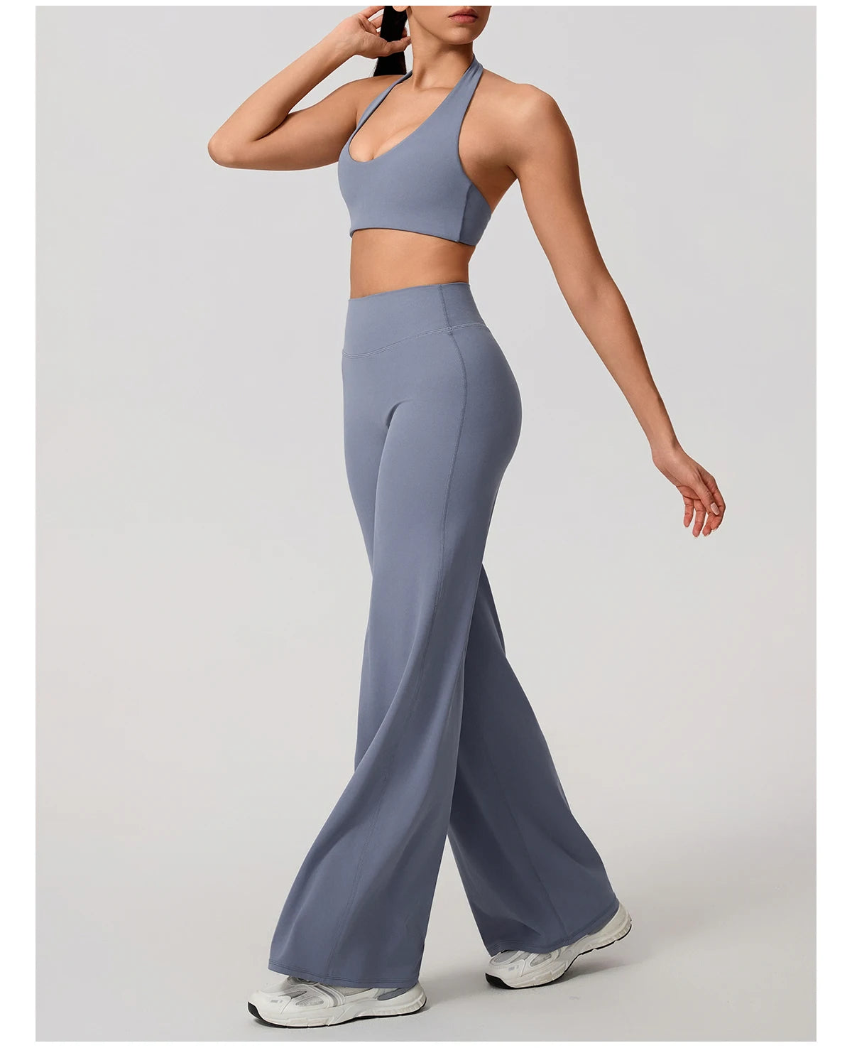 U-Neck Sports Bra Sleeveless Yoga Top Two-Piece