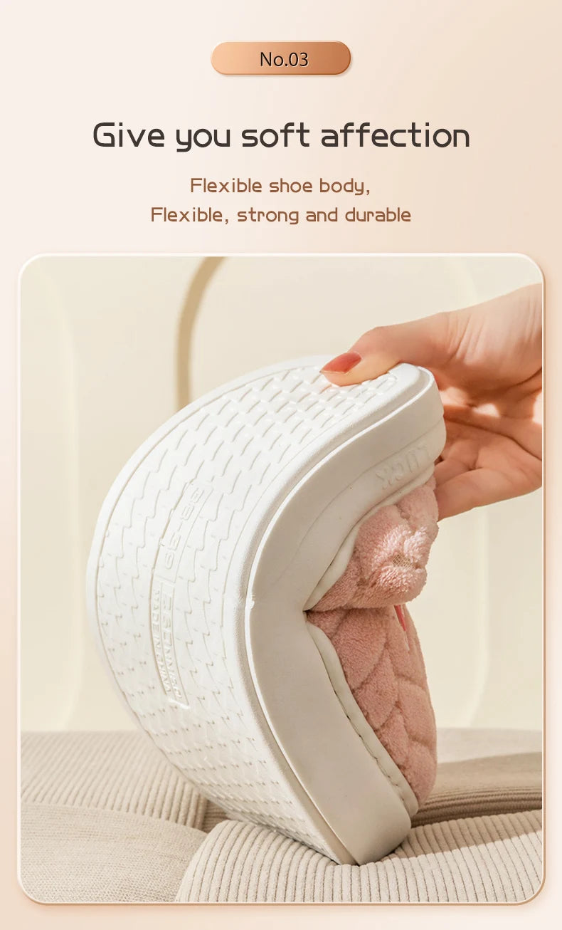 Cotton slippers for women in autumn and winter, new indoor home soft bottom, anti slip and warm