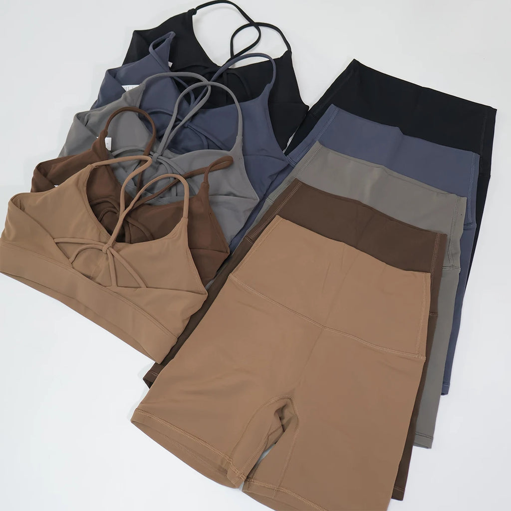 2Pcs Women's Cross-Back Two-Piece Sports Set