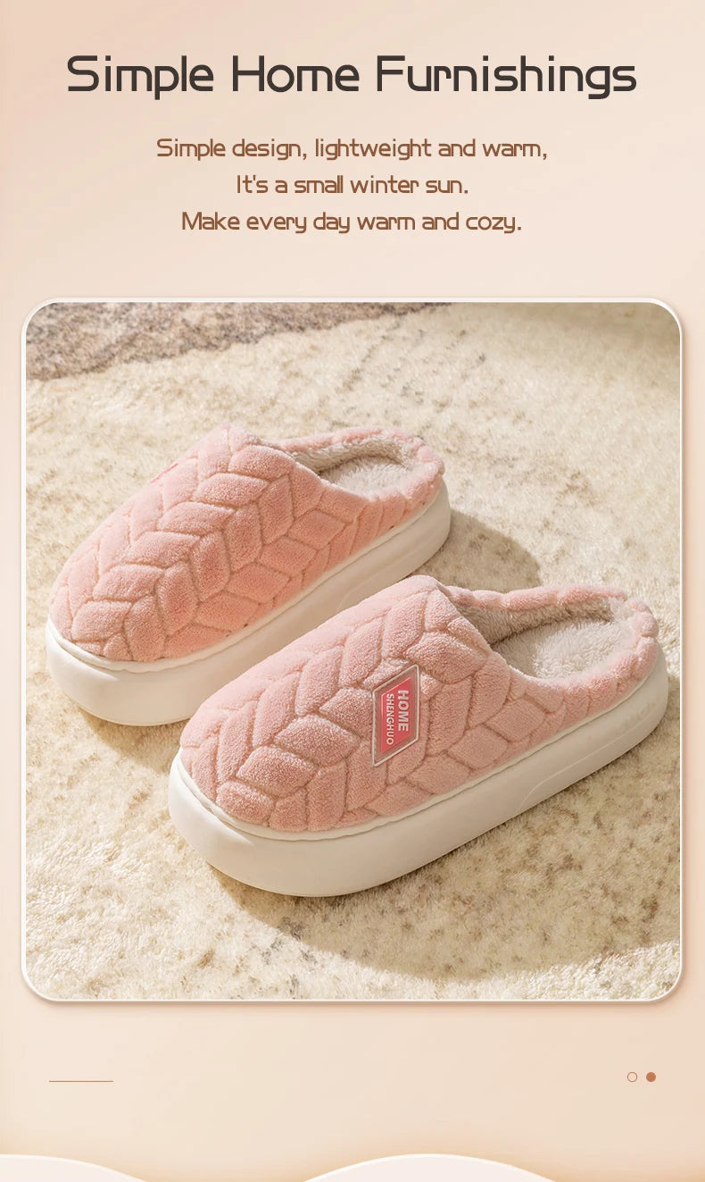 Cotton slippers for women in autumn and winter, new indoor home soft bottom, anti slip and warm
