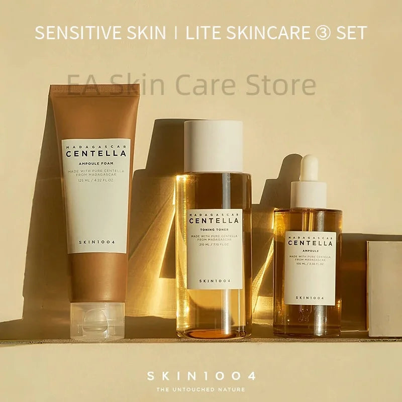 Centella Skincare Soothing Asiatica Ampoule Facial Serum Foam Cleanser Moisturizing Essence Toner 3Pcs/Set