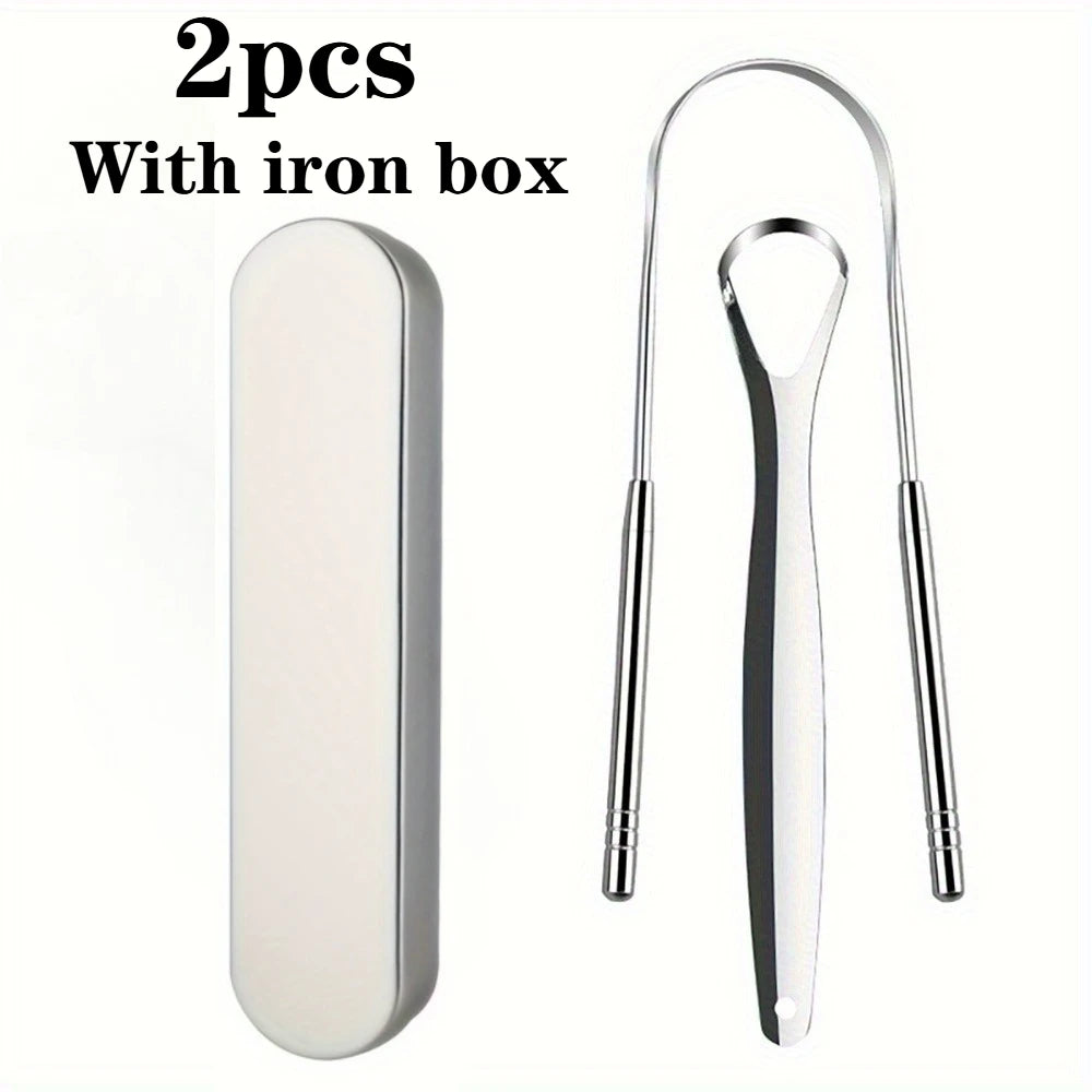4pcs Stainless Steel Tongue Scraper with curved design,for Plaque & Removal,Oral Hygiene Tool for Adults Dental Care