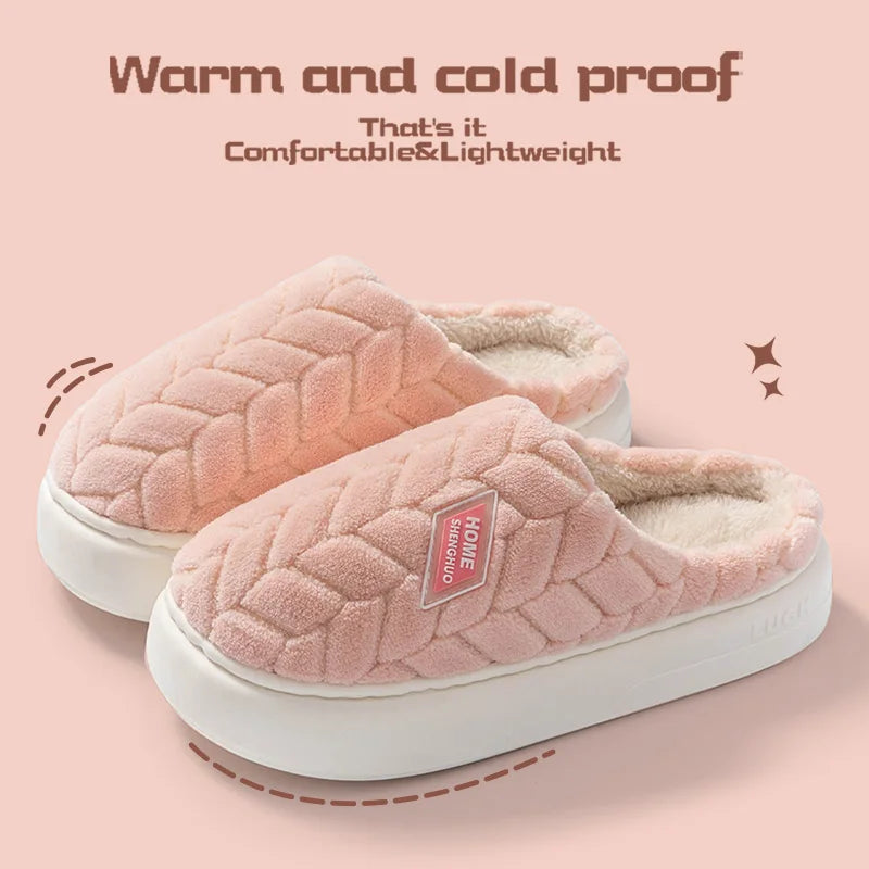 Cotton slippers for women in autumn and winter, new indoor home soft bottom, anti slip and warm