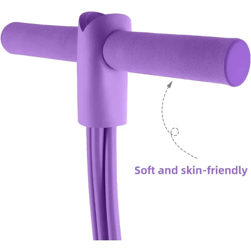 6-Level Resistance Band Tensioner with Non-Slip Handles - Home Fitness Equipment for Abdominal Muscle Training Yoga Abdominal