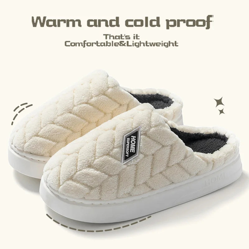 Cotton slippers for women in autumn and winter, new indoor home soft bottom, anti slip and warm