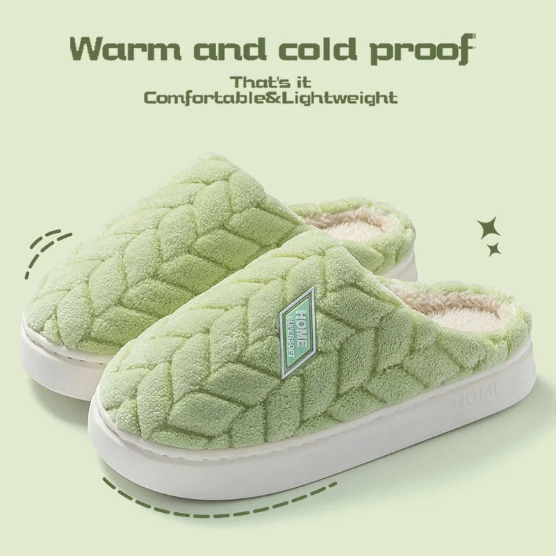 Cotton slippers for women in autumn and winter, new indoor home soft bottom, anti slip and warm