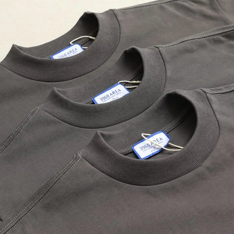 American Heavy 400g Short-sleeved T-shirt Men's Pure Cotton Loose Bottoming Shirt Round Neck Solid Color Long-sleeved Women