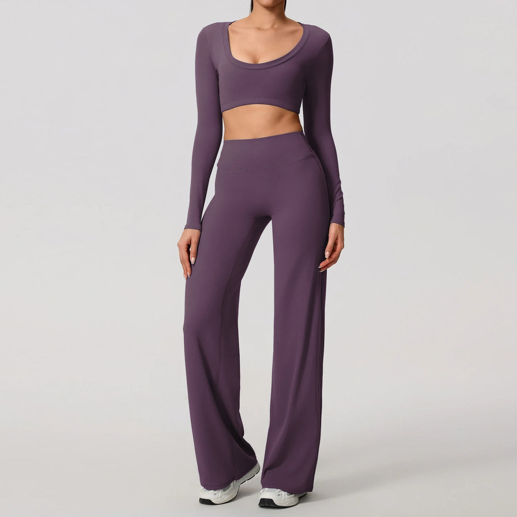 2Pcs women's Backless Sportswear Set Breathable Gym Sportswear