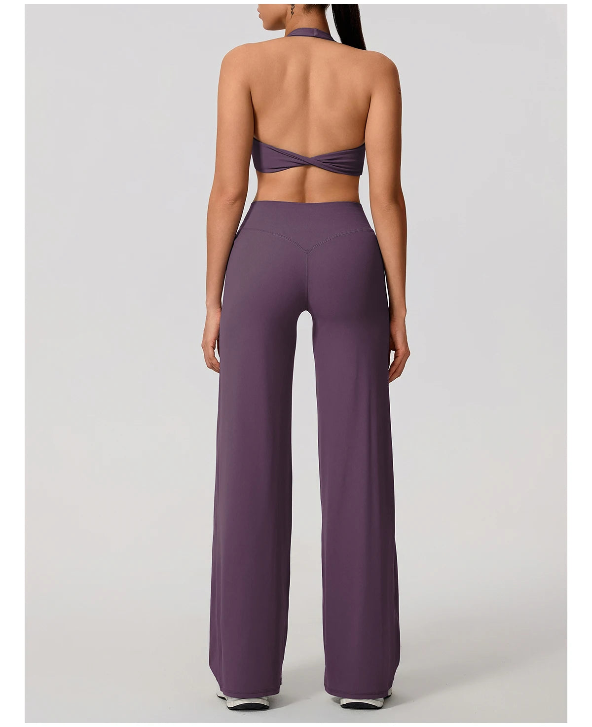 U-Neck Sports Bra Sleeveless Yoga Top Two-Piece