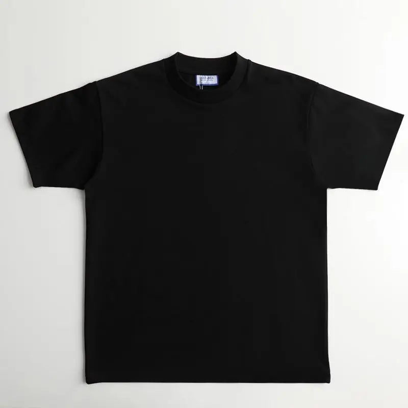 American Heavy 400g Short-sleeved T-shirt Men's Pure Cotton Loose Bottoming Shirt Round Neck Solid Color Long-sleeved Women