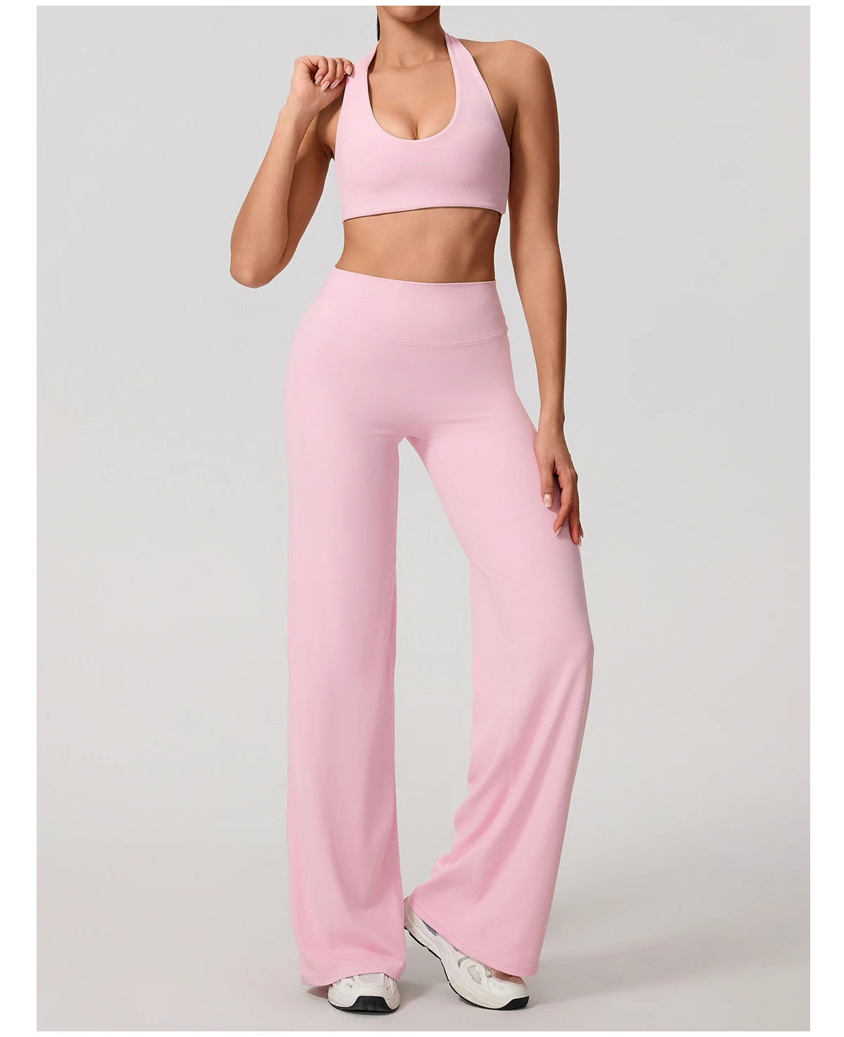 U-Neck Sports Bra Sleeveless Yoga Top Two-Piece