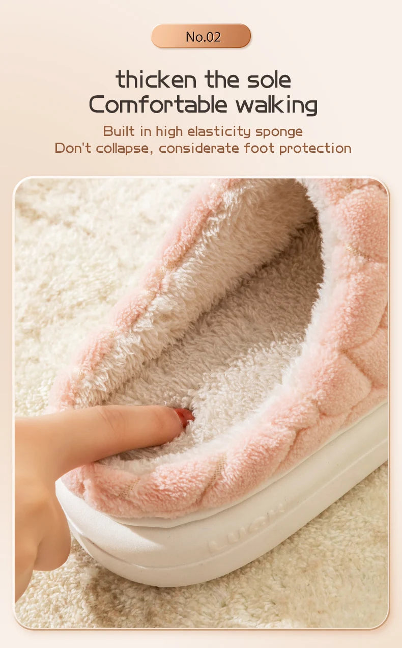 Cotton slippers for women in autumn and winter, new indoor home soft bottom, anti slip and warm