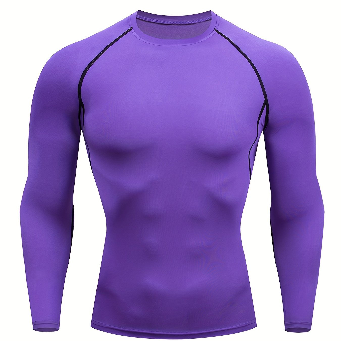 Men Fitness Top | Long Sleeve, High Stretch, Crew Neck, Moisture Wicking, Suitable for Running, Training, and Casual Wear