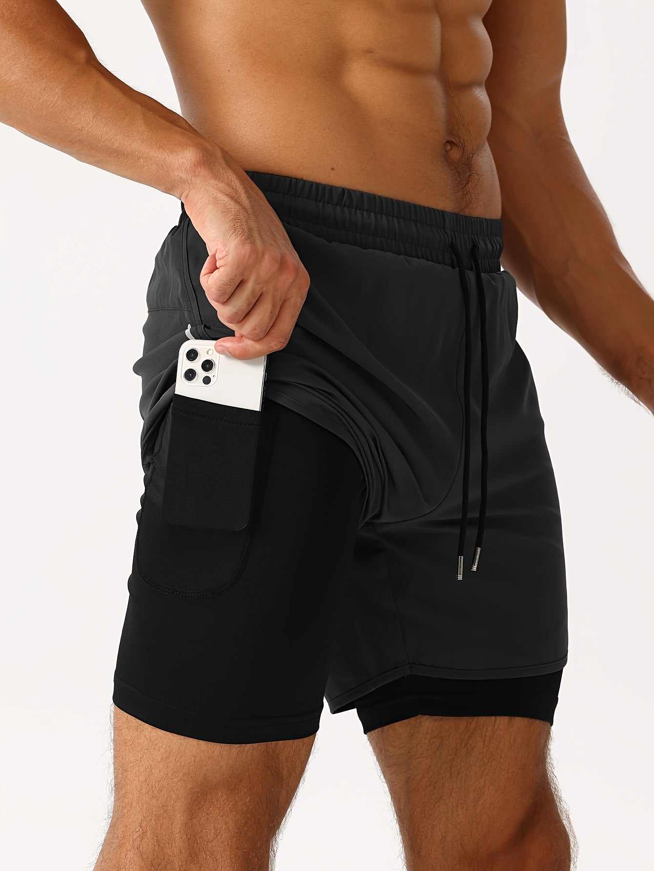 Shorts with a Zip Pocket at The Back Waist