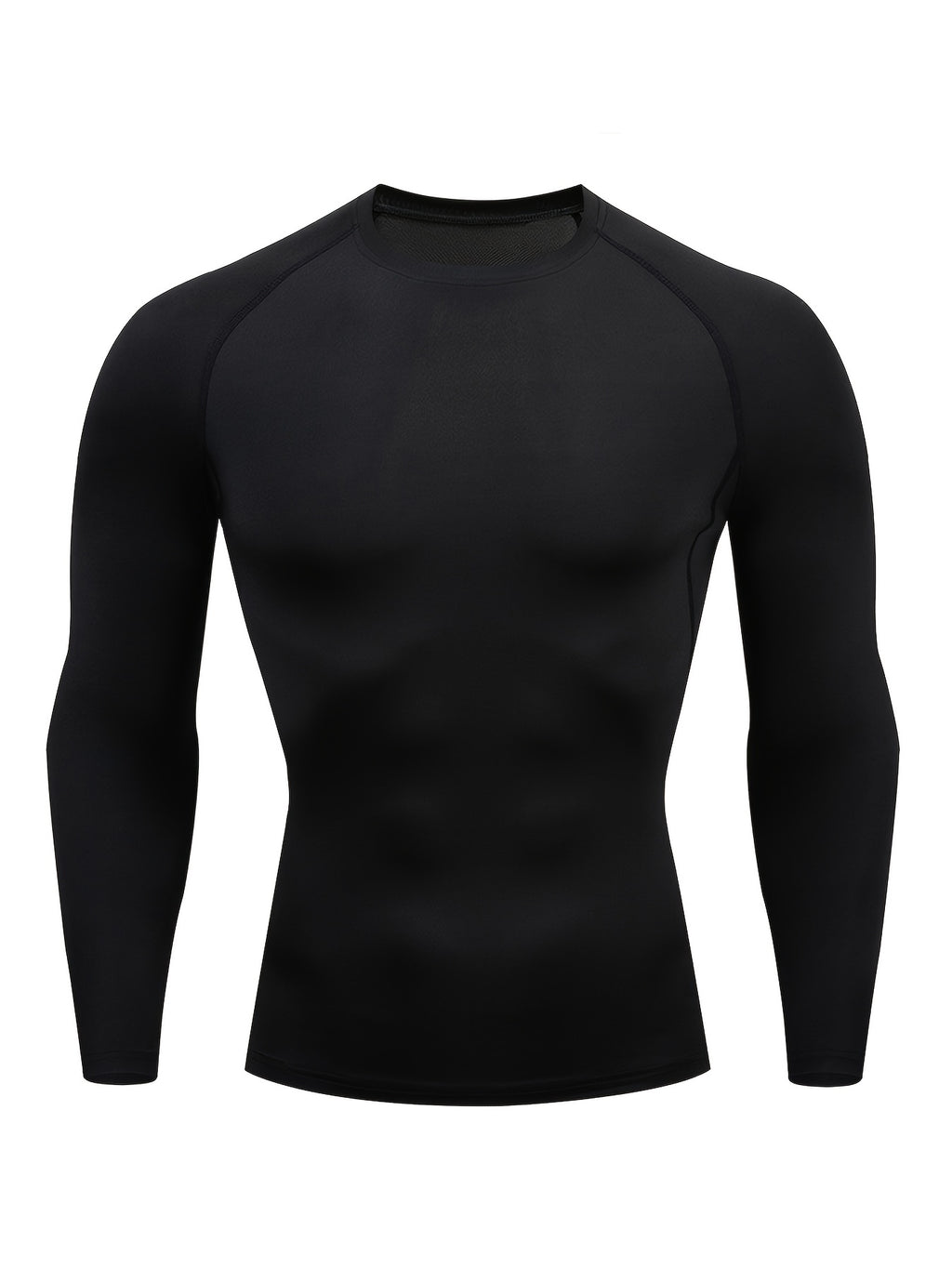 Men Fitness Top | Long Sleeve, High Stretch, Crew Neck, Moisture Wicking, Suitable for Running, Training, and Casual Wear