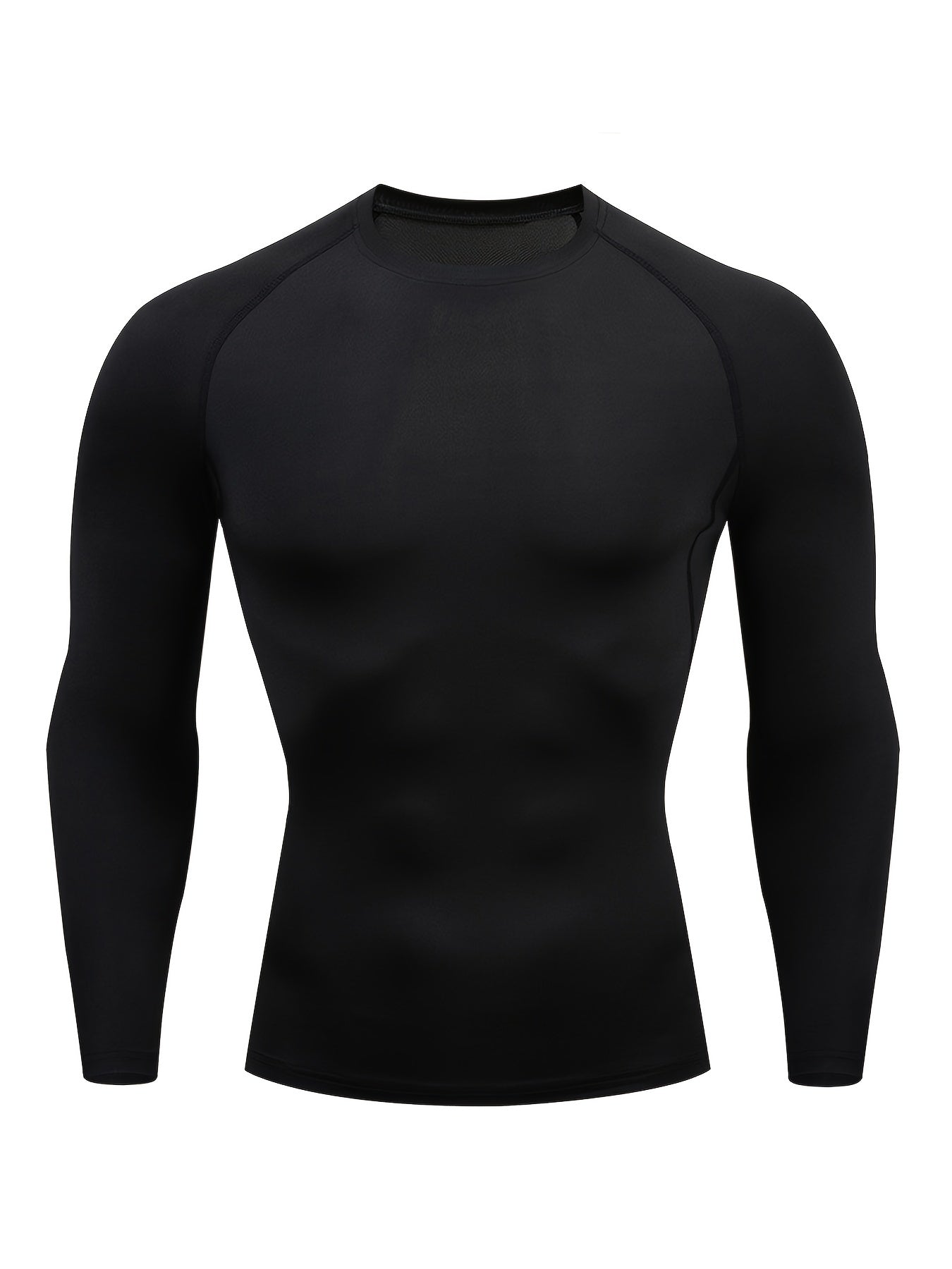 Men Fitness Top | Long Sleeve, High Stretch, Crew Neck, Moisture Wicking, Suitable for Running, Training, and Casual Wear
