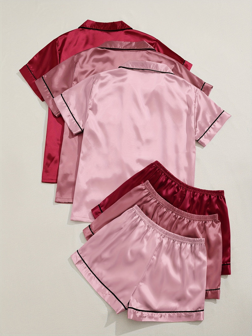 3 Sets Satin Pajama Set