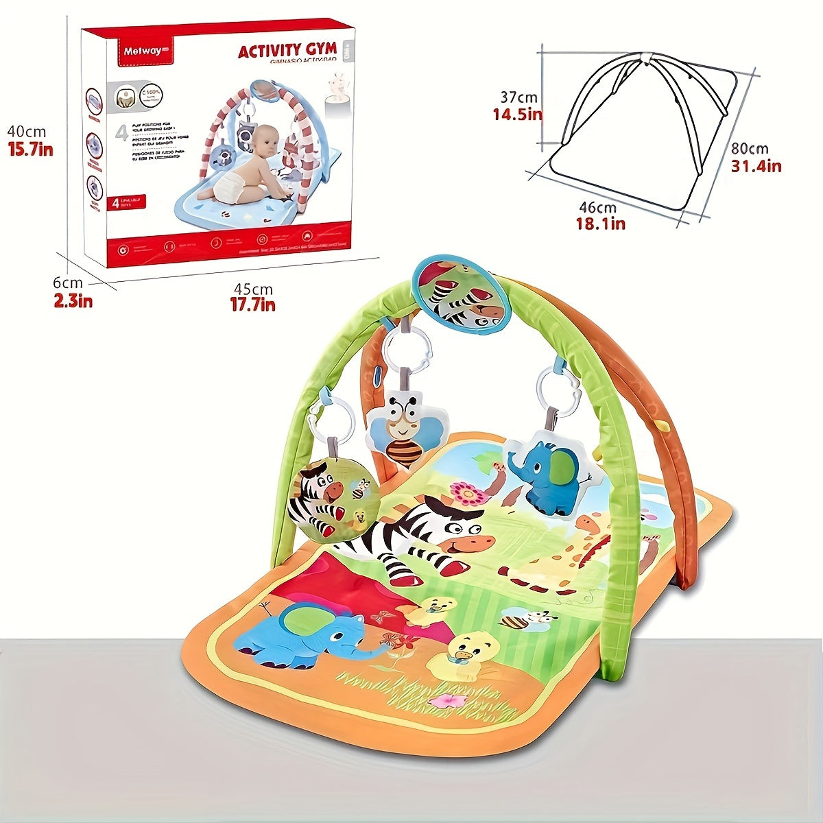 Baby Gym Play Mat, Cartoon Styling, Crawling Mat