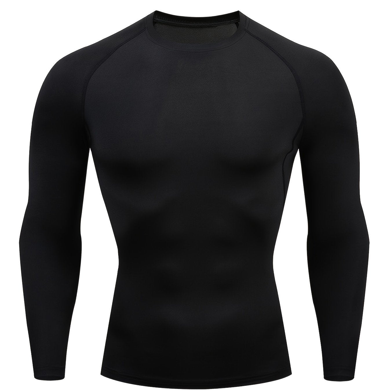 Men Fitness Top | Long Sleeve, High Stretch, Crew Neck, Moisture Wicking, Suitable for Running, Training, and Casual Wear