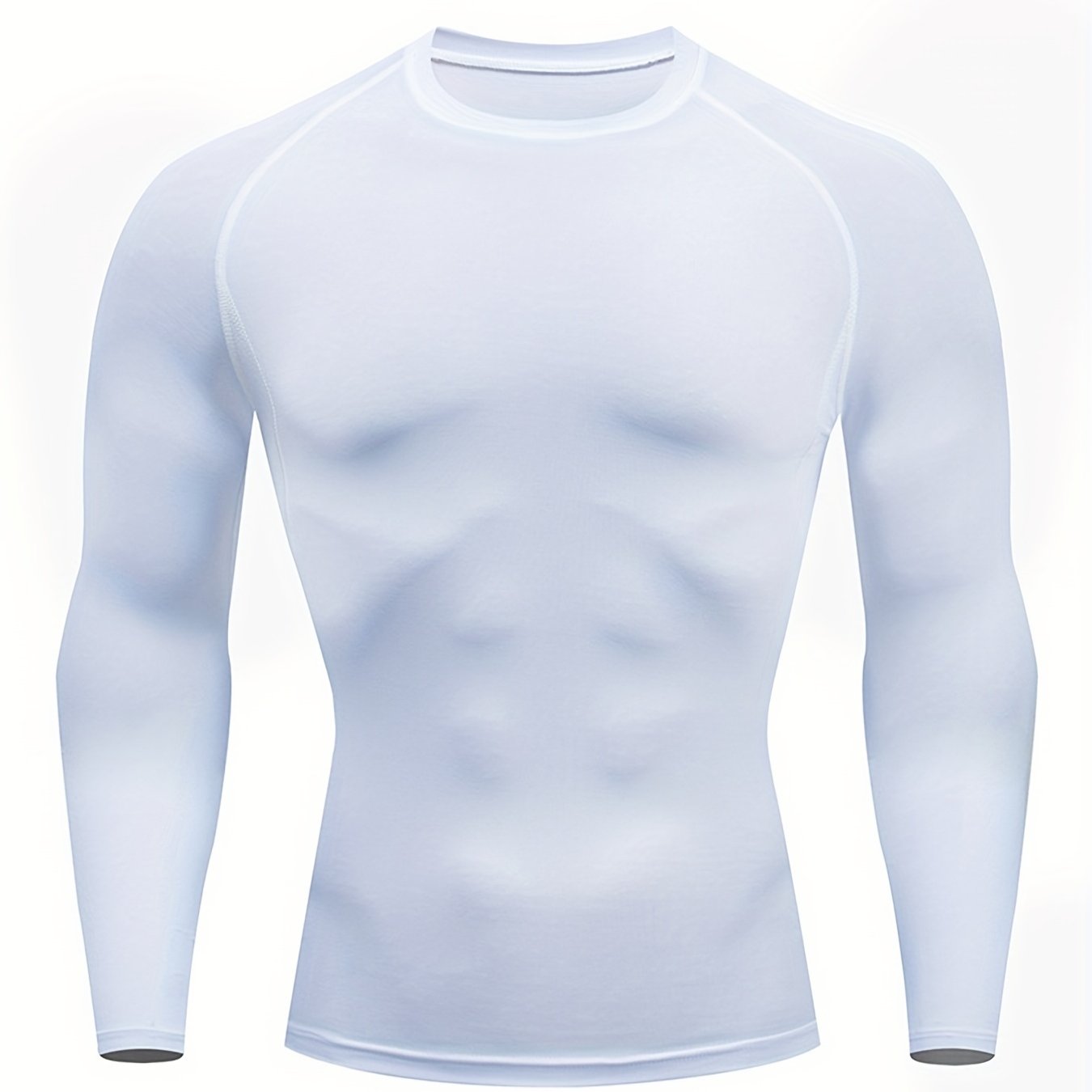 Men Fitness Top | Long Sleeve, High Stretch, Crew Neck, Moisture Wicking, Suitable for Running, Training, and Casual Wear