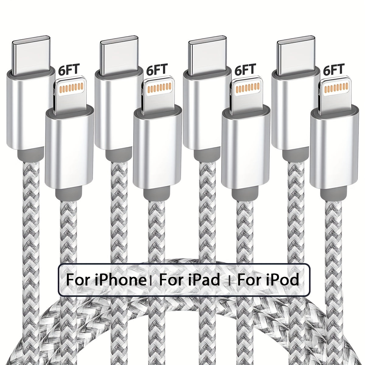 6 Feet - for iPhone Charger - Nylon Braided - C-Type