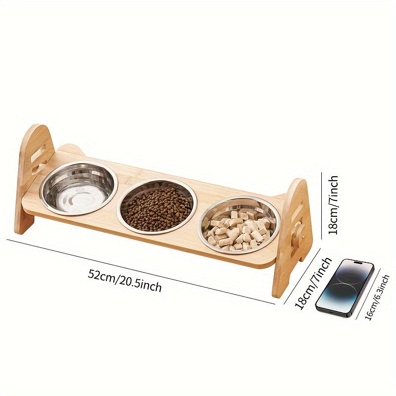 1/2/3pcs Adjustable Slanting Ceramic Pet Bowl Set - Ergonomic Lifting Design