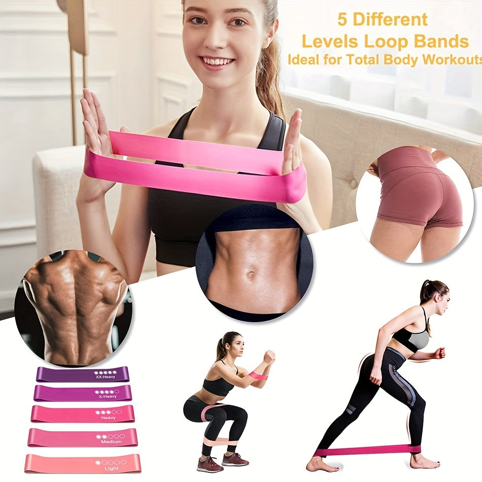 Resistance Loop Exercise Bands Exercise Bands for Home Fitness, Stretching, Strength Training -Set of 1-5, Stretching Bands,