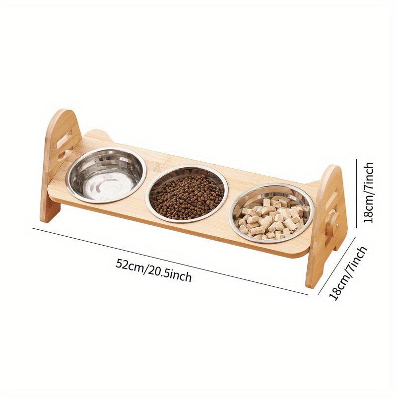 1/2/3pcs Adjustable Slanting Ceramic Pet Bowl Set - Ergonomic Lifting Design