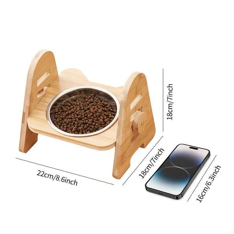 1/2/3pcs Adjustable Slanting Ceramic Pet Bowl Set - Ergonomic Lifting Design