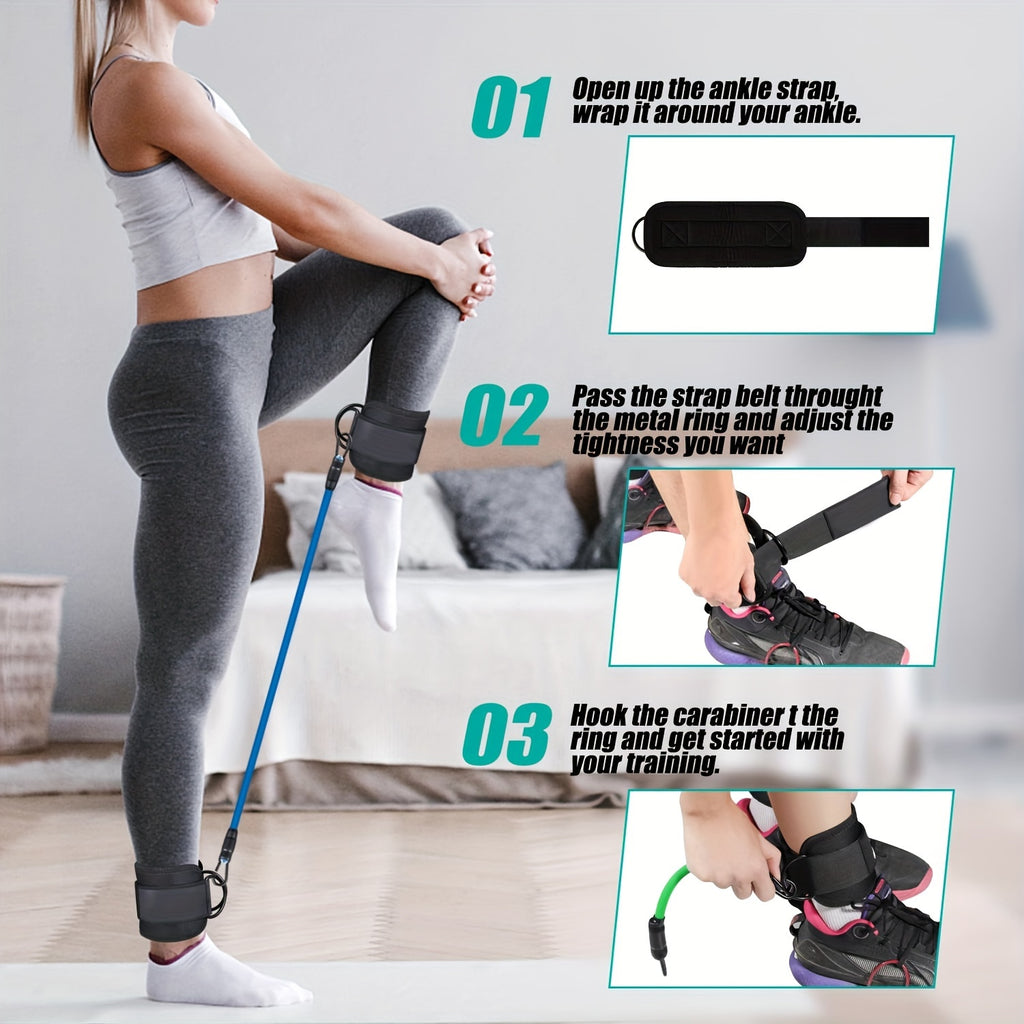 5pcs Premium Ankle Resistance Bands for Enhanced Leg & Hip Workouts – Durable Exercise Straps for Muscle Strength, Home Gym Fitness, Physical Therapy Aid