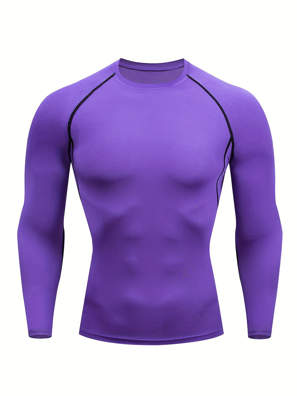 Men Fitness Top | Long Sleeve, High Stretch, Crew Neck, Moisture Wicking, Suitable for Running, Training, and Casual Wear