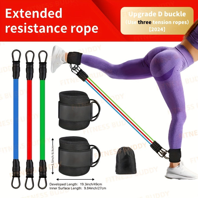 5pcs Premium Ankle Resistance Bands for Enhanced Leg & Hip Workouts – Durable Exercise Straps for Muscle Strength, Home Gym Fitness, Physical Therapy Aid